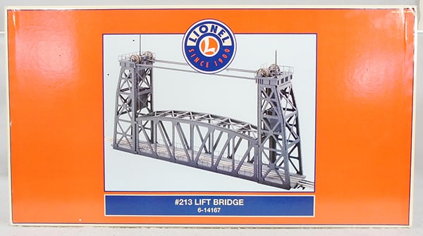 LIONEL 213 LIFT BRIDGE: 0 ga, 14167, tinplate, orig box minor wear, C9-10.