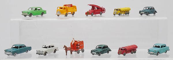 11 MATCHBOX MOKOS: 7A2, 37A4, 33A4, 11A1, 9B1, 46A4, 36A1, 11A4, 46A4, 43A1, 57A4, all are playworn, C4-5.