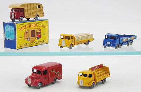 5 MATCHBOX VEHICLES: 20B1, 35A1, 37B1, 47A2, 51A3, 1 orig box only, C7-8.