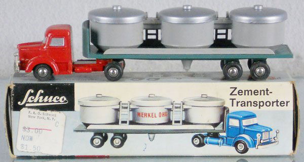 SCHUCO 778 CEMENT TRANSPORTER PICCOLO: die cast, orig issue, orig box minor wear, C8-9.