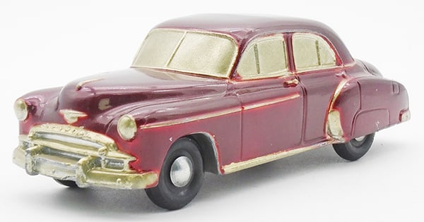 BANTHRICO 1950 CHEVY SKYLINE AUTOBANK PROMO: Wine red, small chip on bottom of front bumper, C8.