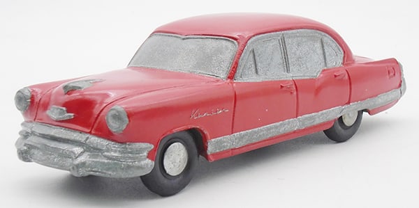 BANTHRICO 1953 KAISER AUTOBANK PROMO: Kaiser Manhattan, pointed windshield top, restored in red, C8.