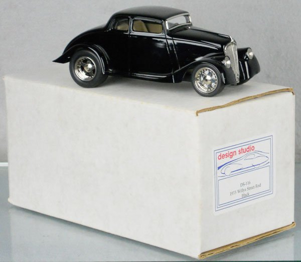 DESIGN STUDIO 116 WILLYS STREET ROD: 1933 black Willys, 6" long, orig box & insert, C9.