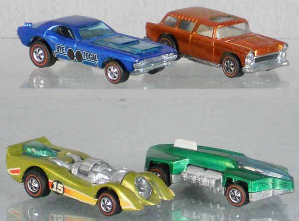 4 HOT WHEELS REDLINE VEHICLES: Bye-Focal, Nomad, Jet Threat, What-4, all orig issues, C6-8.