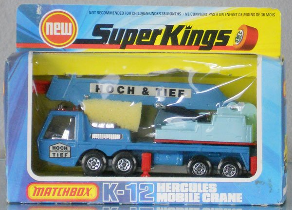 MATCHBOX K12C3 HERCULES MOBILE CRANE: German issue, orig box minor wear, C9.