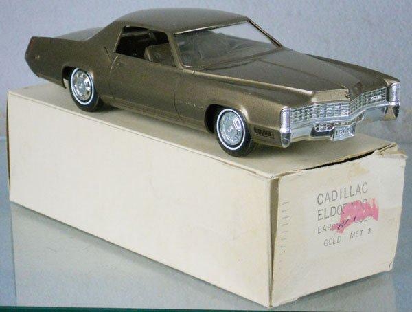 JOHAN 1968 CADILLAC PROMO: plastic, Baroque gold, orig box minor wear, C9.