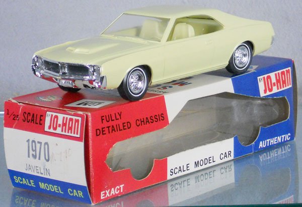 JOHAN 1970 JAVELIN PROMO: plastic, yellow, orig box minor wear, C8-9.