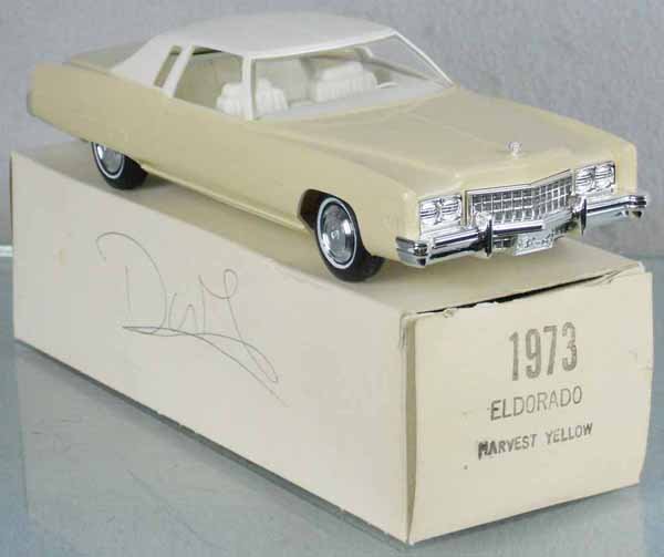 JOHAN 1973 CADILLAC PROMO: plastic, Harvest yellow, orig box, C9.