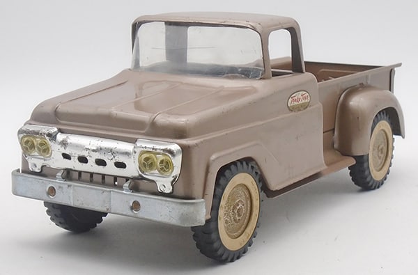 TONKA #2 1960 PICK UP TRUCK: painted pressed steel, bronze, scratch on windshield, some surface oxidation on grille & hub caps, C6.