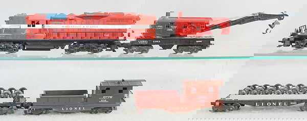 LIONEL TRAIN SET: O ga, 2348 GP9, 6560 crane, 6262 wheel flat, 6119 work caboose, C7.