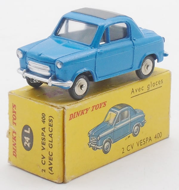 FRENCH DINKY 24L VESPA 400: blue, w/windows, orig box minor wear, C9.