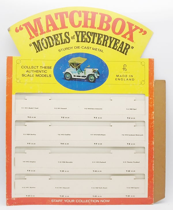 MATCHBOX 1968 MODELS OF YESTERYEAR DISPLAY (1 of 2)