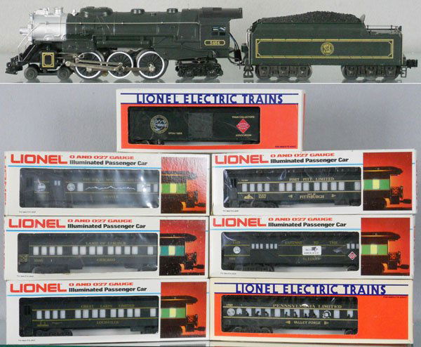LIONEL TCA TRAIN SET: O ga, 8476 loco & tender, w/TCA cars 7206, 17879, 0511, 7212, 9544, 5734, 7205, orig car boxes only, minor wear, C8-9.