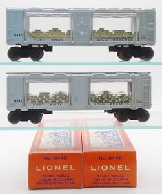 2 LIONEL 6445 FT KNOX GOLD BULLION TRANSPORT CAR