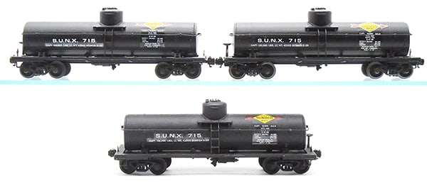3 LIONEL 715 SUNOCO TANK CARS