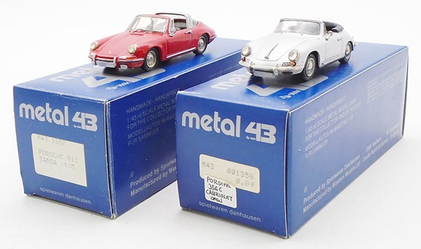 2 METAL 43 PORSCHE MODEL AUTOS (1 of 2)