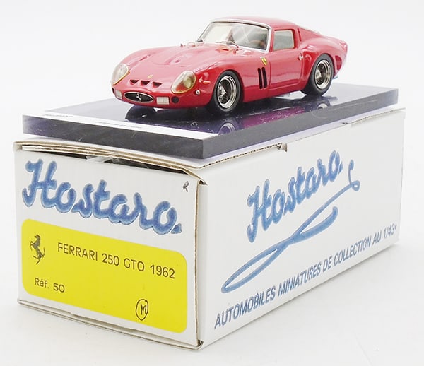HOSTARO #50 1962 FERRARI 250 GTO: resin, red, on base, orig box & insert, C9.