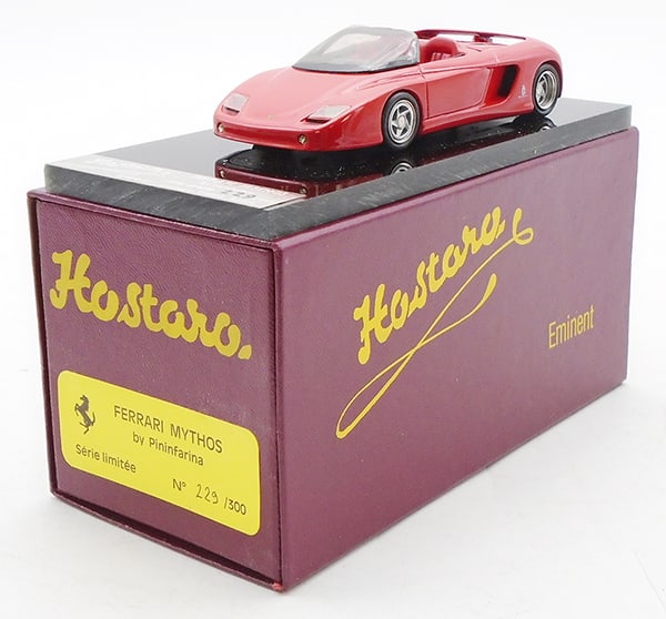HOSTARO FERRARI MYTHOS BY PININFARINA: resin, red, on base, #229 of 300, orig box & insert, C9.