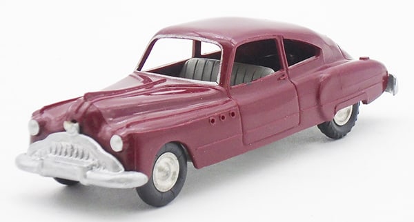 MARKLIN 5521/52 BUICK: dark maroon plastic body w/gray seats, C9.