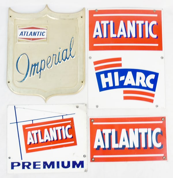 4 ATLANTIC GASOLINE SIGNS (1 of 2)