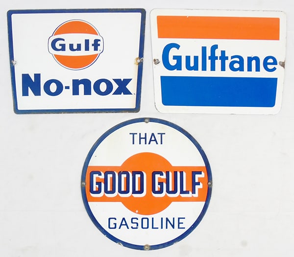 3 GULF OIL SIGNS (1 of 2)