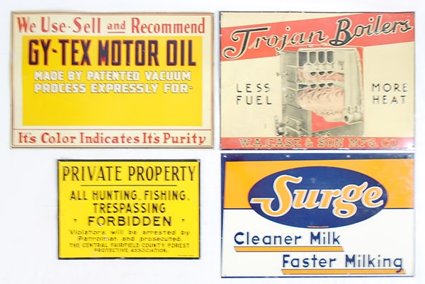 4 TIN SIGNS (1 of 2)