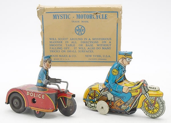 2 MARX POLICE MOTORCYCLES (1 of 2)