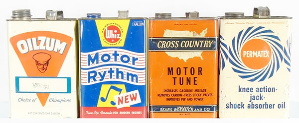 4 ONE GALLON OIL CANS (1 of 2)