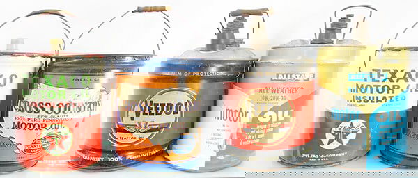 4 FIVE-GALLON OIL CANS (1 of 2)