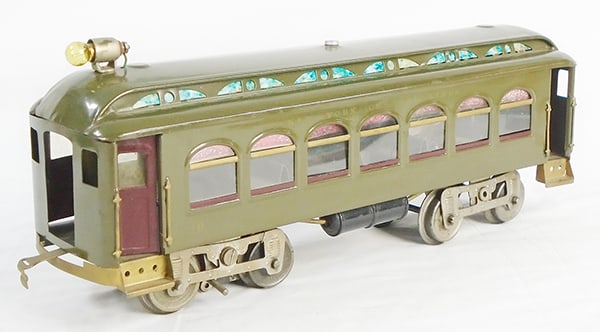 LIONEL 10 INTERURBAN: std ga, embossed floor Interurban w/pedestal headlight, restored, C8-9.