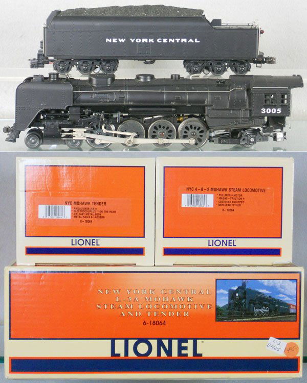 LIONEL 18064 NYC MOHAWK LOCO & TENDER: O ga, orig boxes, set box & inserts minor wear, C9.