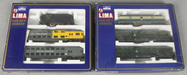 2 LIMA TRAIN SETS: HO ga, 2-rail, 149806G, 149802G, orig boxes minor wear, C7-8.