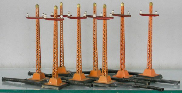 8 LIONEL 85 TELEGRAPH POSTS: std ga, w/extentions, C5-6.