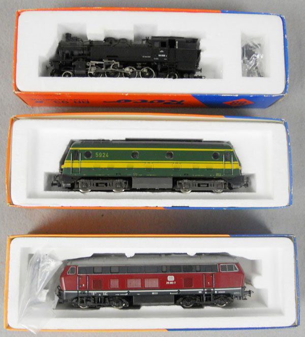 3 ROCO LOCOS: HO ga, 2-rail, 4122C, 4152, 4151B, orig boxes minor wear, C8-9.