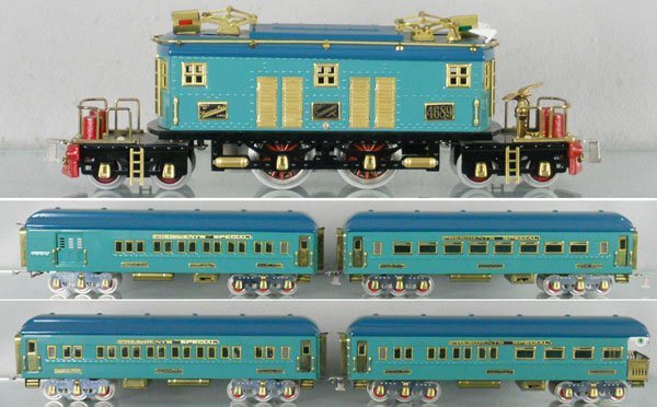 AMERICAN FLYER PRESIDENT SPECIAL TRAIN SET: std ga, 4689 loco, 4390 combine, 4393 diner, 4391 Pullman, 4392 obsv, set is an unmarked reproduction, C8.