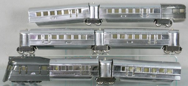 LIONEL FLYING YANKEE TRAIN SET: O ga, 616 loco, cab restored, 4 #617 coaches, 1 missing 1 plate, 618 obsv, C5-7.