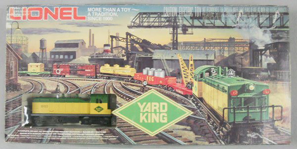 LIONEL 1154 YARD KING TRAIN SET: O ga, 8153 diesel w/cars 9448, 9378, 6200, 6300, 6460, w/track & transformer, orig box & inserts, C9.