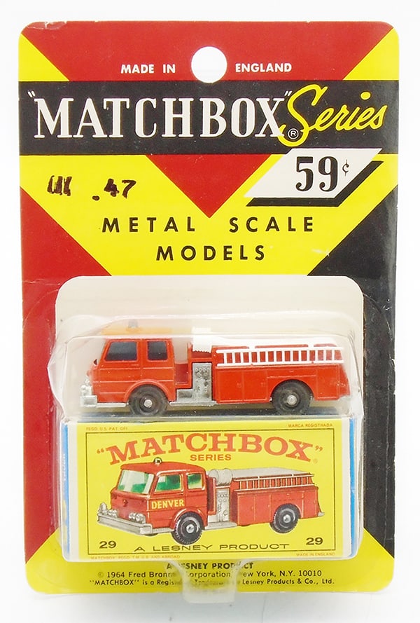 MATCHBOX 29C2 FIRE PUMPER BLISTER PACK: factory sealed on orig card, C10.