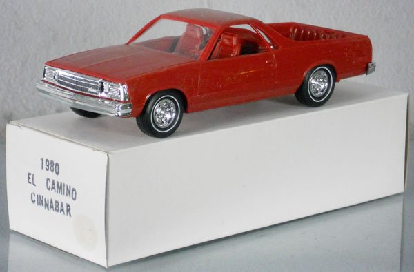 MPC 1980 CHEVY EL CAMINO PROMO: plastic, cinnabar, orig box, C9.