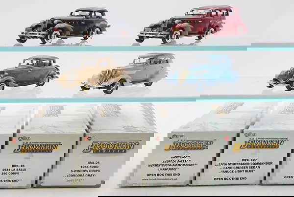 4 BROOKLIN MODELS 1934 AUTOS (1 of 2)