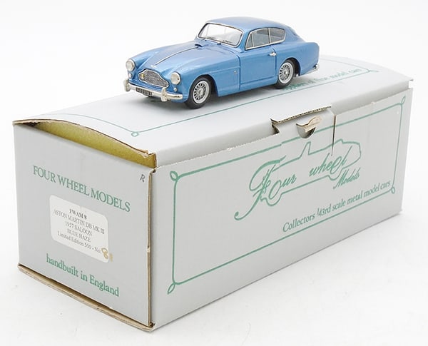 FOUR WHEEL MODELS FW AM8 1957 ASTON MARTIN: white metal, 1957 Aston Martin DB MK III Saloon, Blue Haze, #81 of 500, orig box & insert, C9.