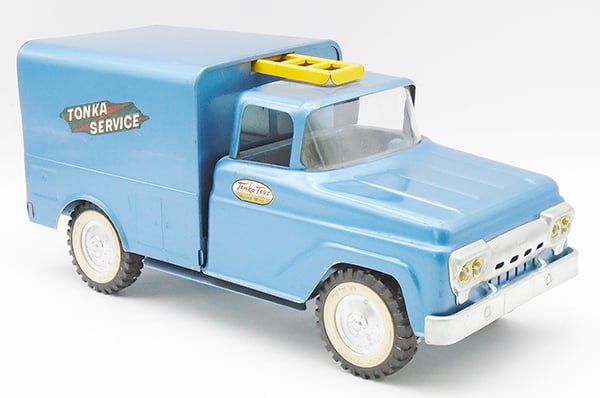 TONKA 1959-61 SERVICE VAN: painted pressed steel, blue, 12 1/2", C7-8.