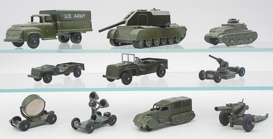 10 TOOTSIETOY ARMY VEHICLES