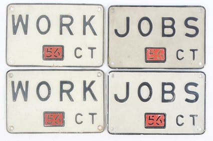 2 CONNECTICUT VANITY PLATE PAIRS