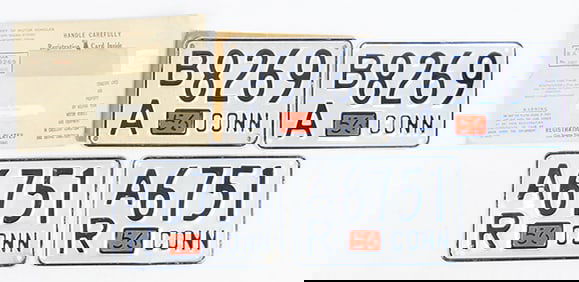 4 CONNECTICUT LICENSE PLATES