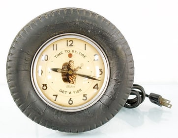 FISK TIRE ELECTRIC CLOCK