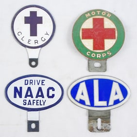 4 PORCELAIN LICENSE PLATE TOPPERS