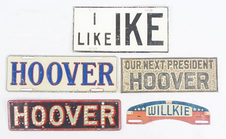 5 POLITICAL LICENSE PLATE TOPPERS