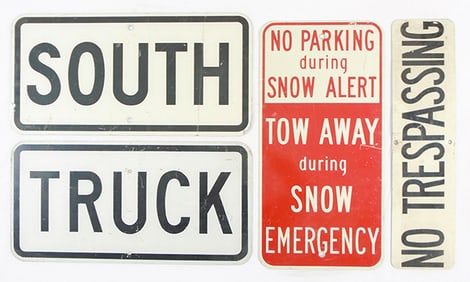 4 PAINTED METAL STREET SIGNS