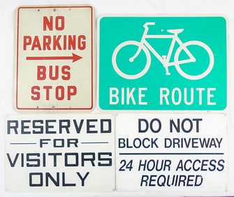 4 PAINTED METAL STREET SIGNS